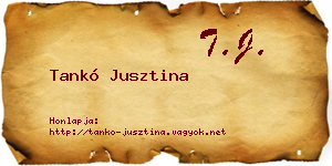Tankó Jusztina névjegykártya
